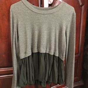 Anthropologie Layered Ribbed Top
